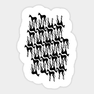 Long Legs Black Unicorn Sticker